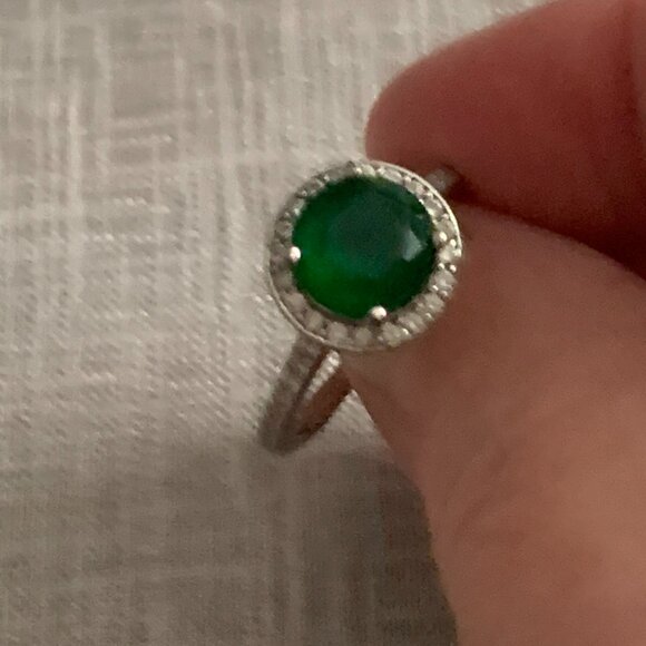 Bittersweet Silver and Green CZ Ring - Picture 3 of 5